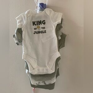 Onesies Baby Boy's 5-Pack Short Sleeve Mix & Match Bodysuits, animal print , 7lb
